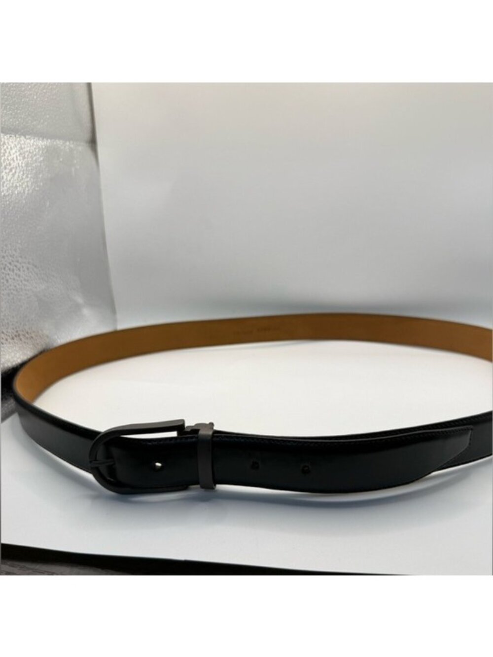 Redwall Black Leather Belt Made in Italy Size 40 Matte Buckle Minimalist Classic